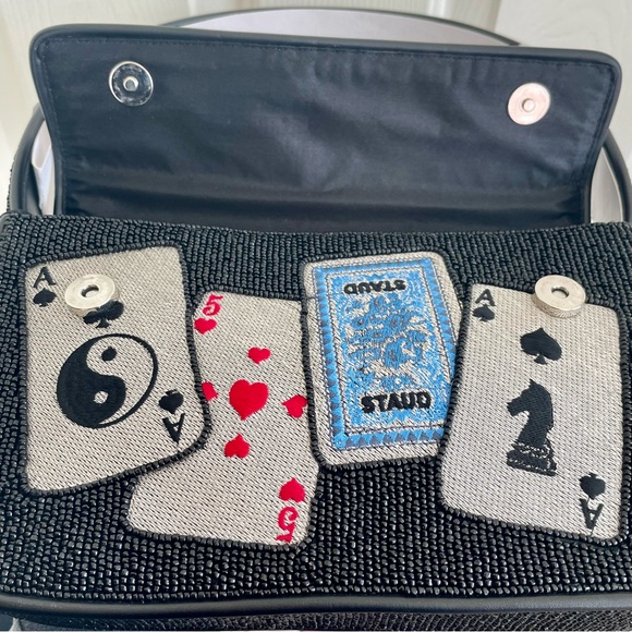 STAUD BEADED TOMMY BAG HOUSE OF CARDS - Picture 11 of 13